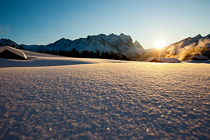 Gummenalp im Winter am Hasliberg